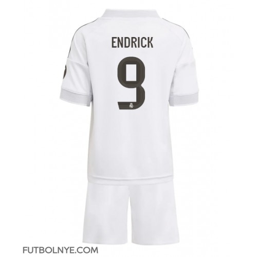 Camiseta Real Madrid Endrick #9 Primera Equipación para niños 2025-26 manga corta (+ pantalones cortos)
